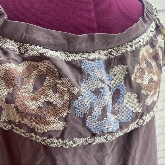 Jodifl size medium purple gray off the shoulder dress cross stitch design - Picture 2 of 5